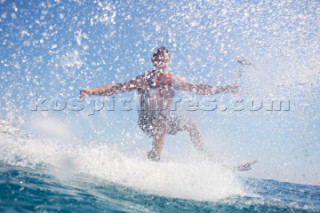 Man on a wakeboard