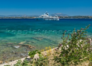 Superyacht Ioanian Princess  anchored off Spetses, Greece