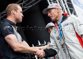 Prize giving ceremonyPrince William, Duke of CambridgeJimmy Spithill, Skipper and Helmsman