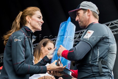 Prize giving ceremonyKate Middleton Duchess of CambridgeSir Ben Ainslie Team principal and skipper