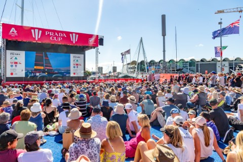 130221  Auckland NZL36th Americas Cup presented by PradaPRADA Cup 2021  DocksideSpectators at the AC