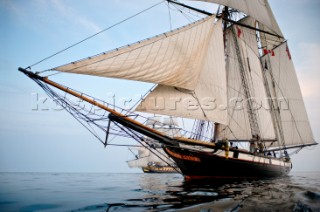 Tall ships Lynx and LHermione sailing