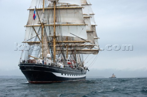 Tall ship Kruzenshtern sailing