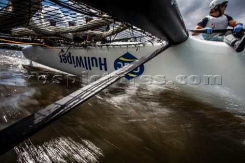 2015 Extreme Sailing Series  Act 5  HamburgGAC Pindar skippered by Seve Jarvin AUS and crewed by Ada