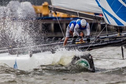2015 Extreme Sailing Series  Act 5  HamburgGazprom Team Russia skippered by Phil Robertson NZL and c