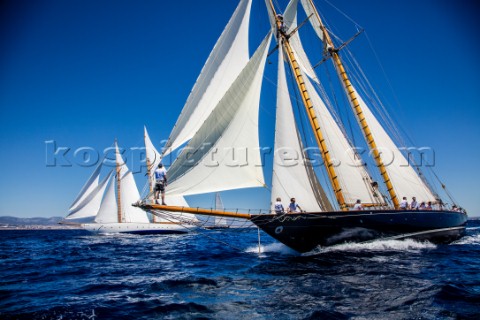 The Big Class Day Sail  SYC 2016 Schooners sailing in the Bay of Palma 22nd of June 2016