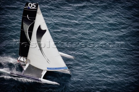 LA TrinitesurMer FR FEBRUARY 15TH 2012 First sail of the MOD70 N05 Spindrift racing in La Trinitesur