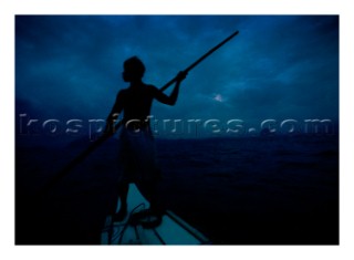 A fisherman travels home on sunset near the shores of El Nido situated at the top of the Palawan island, Southern Philippines.