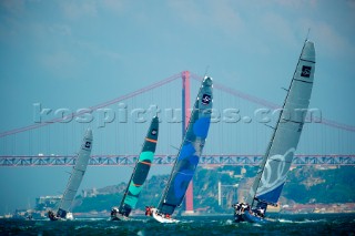 AUDI MEDCUP CIRCUIT, CASCAIS, PORTUGAL, MAY 21ST 2011: Day 4 - TP52 Coastal Race. Synergy (RUS), Quantum (USA),