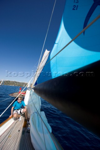 Classic Sparkman  Stephens SS 53 foot Yawl Skylark at the Voiles de Saint Tropez 2012